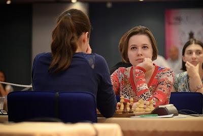 La joueuse d'échecs ukrainienne Mariya Muzychuk (2521) à Plovdiv - Photo © Boyan Botev