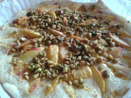 tarte-peches-pistaches avec amandes