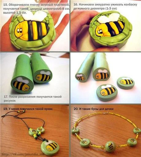 diy cane abeille fimo 3