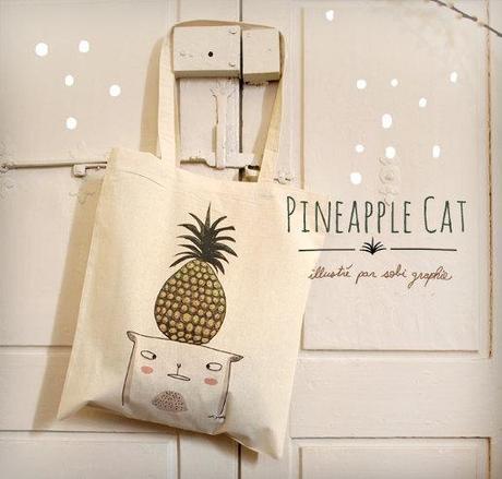 sac fourre tout pineapple cat