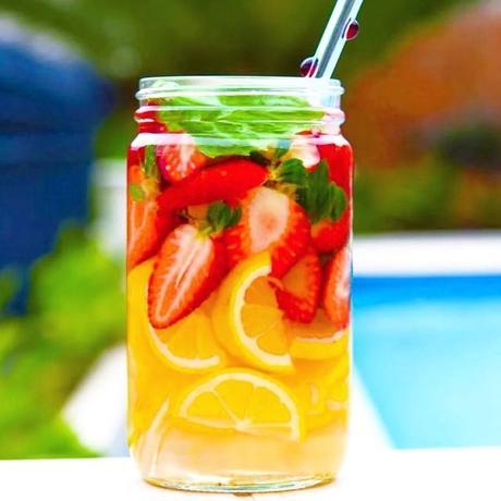 detox water strawberry lemon orange basil