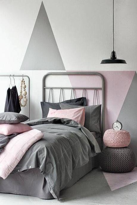 Chambre enfant pastel gris et rose Pinterest via Nat et nature Home challenge : La couleur dans nos intérieurs