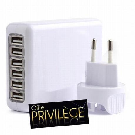 Offre privilège : -50% sur le chargeur universel 6 ports USB