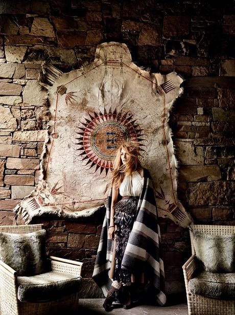 Ambiance Far West avec Blake Lively, cover girl du Vogue US du mois d'Août...