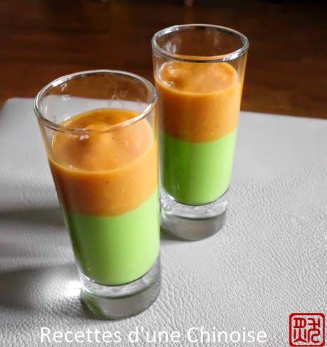 Velouté d'abricots et de petits pois