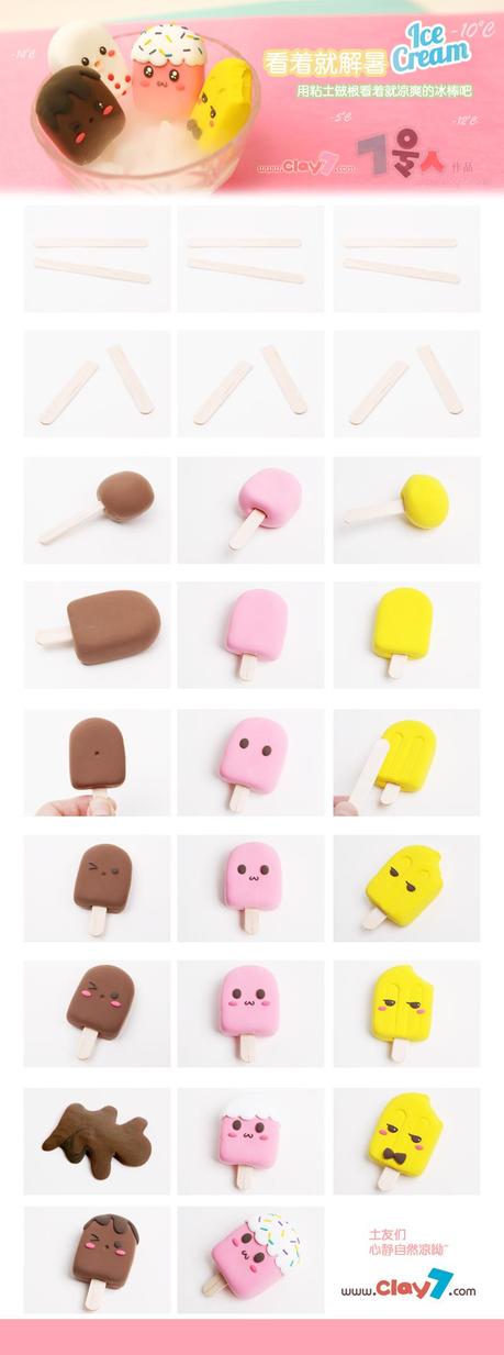 diy glaces kawaii fimo