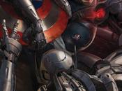 Black Widow Captain America s’affichent pour "Avengers: Ultron".
