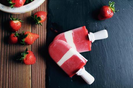 popsicle fraise yaourt Popsicles II ! Glaces à leau à la fraise, coeur yaourt