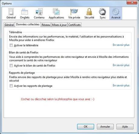 Configurer Firefox pour un minimum de sécurité et de confidentialité