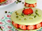 Macaron pistache fraise rhubarbe curd