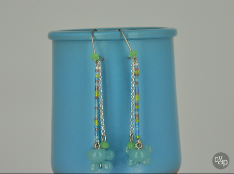 Fleur bleue Boucle-oreille-bleu