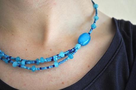 Envie de bleu… Collier porté