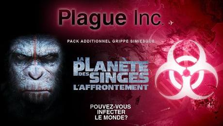 La Planète des Singes : L'Affrontement, sur l'App Plague Inc sur iPhone