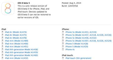 iOS 8 beta 5