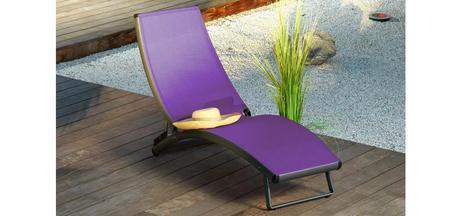 chaise longue en toile violette pas chère