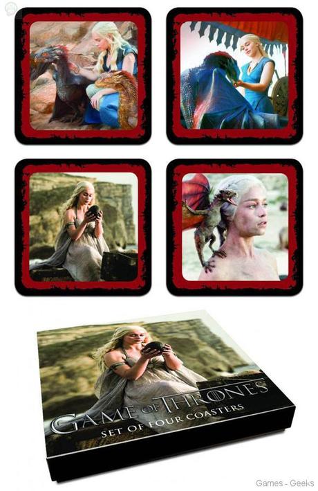 games geeks sous verre Daenerys Targaryen Coaster Set Geek: Les sous verre Daenerys  geek Game of Thrones 