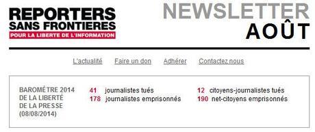 Soutient sans faille à « Reporter sans frontières »…