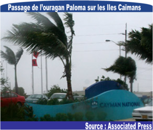 Photo du passage de l'ouragan Paloma sur les Iles Caïmans