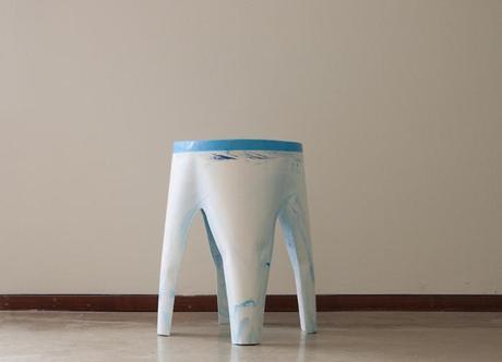 stool design tabouret bleu blanc Centrifuge la machine à créer des tabourets