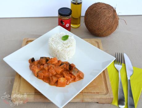 Poulet au curry rouge et aux aubergines Poulet au curry rouge et aux aubergines