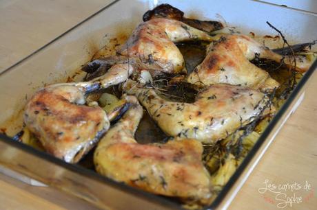 Cuisses de poulet rôti au thym