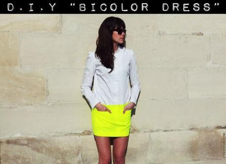 robe bicolore DIY : robe bicolore à partir dune chemise blanche