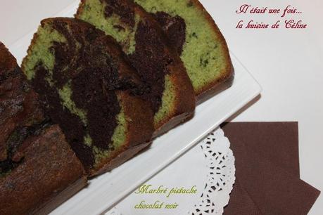 Marbré pistache chocolat noir { ultra moelleux } il etait une fois