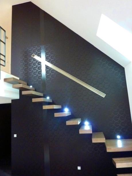 escalier design suspendu flottant