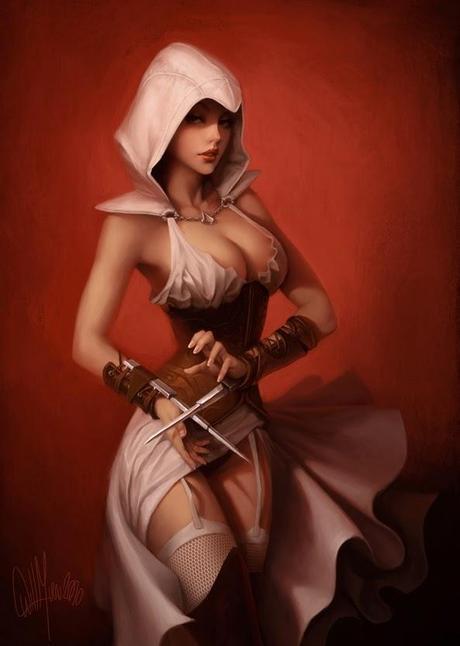 illustration de Will Murai représentant un assassin sexy du jeu assassin's creed