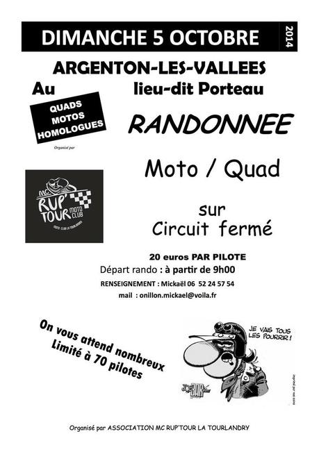 Rando Moto/Quad du Moto Club de La Tourlandry le 5 octobre 2014