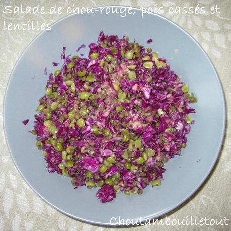 salade chourouge, lentilles, pois cassés