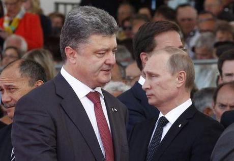Petro Porochenko et Vladimir Poutine 