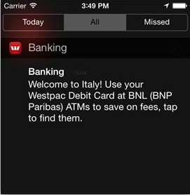 Alerte mobile Westpac
