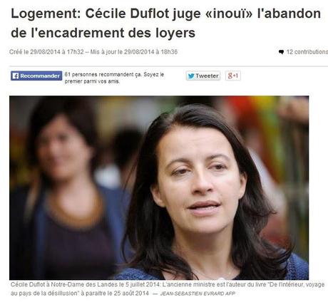 Inouï que Cécile Duflot fut ministre...