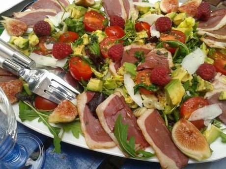 salade gasconne figues framboises