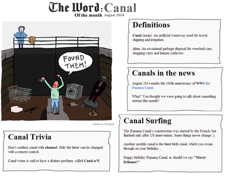 The Word of the Month (AUGUST 2014) : CANAL