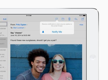 Email notification iOS 8 iPad
