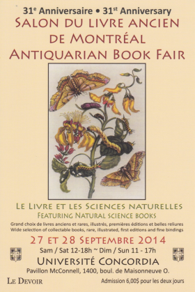 Événement > 30e Salon du livre ancien de Montréal (27 et 28 septembre 2014)