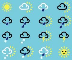 météo, symbole, symbol, weather, forecast, prévision