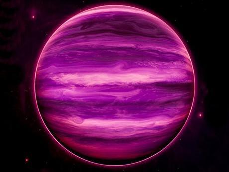 Presque deux fois plus loin de notre système solaire que Proxima Centauri, WISE J085510.83-071442.5 (ou WISE J0855-0714) est la naine brune la plus froide connue des astronomes. Illustration de cette étoile ratée, en partie couverte de nuage d’eau