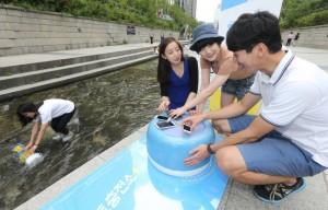 Une start-up de Séoul veut installer cinq stations de recharge pour portables, alimentées par des turbines hydroélectriques dans le centre-ville