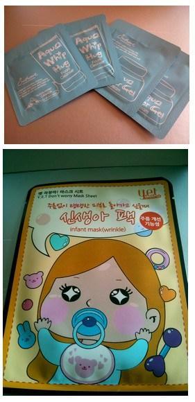 masque en tissu et échantillons