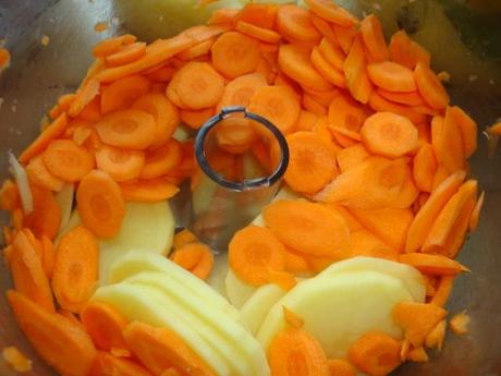 Recette Gratin aux carottes, pommes de terre et lardons