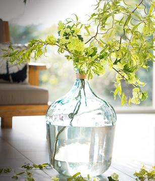    Vase en verre recyclé et raphia Botanic...