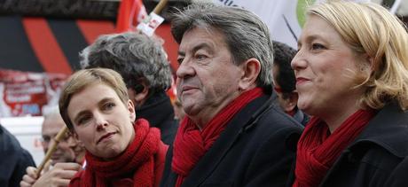 Clémentine Autain, Jean-Luc Mélenchon et Danielle Simonnet, en décembre 2013.
