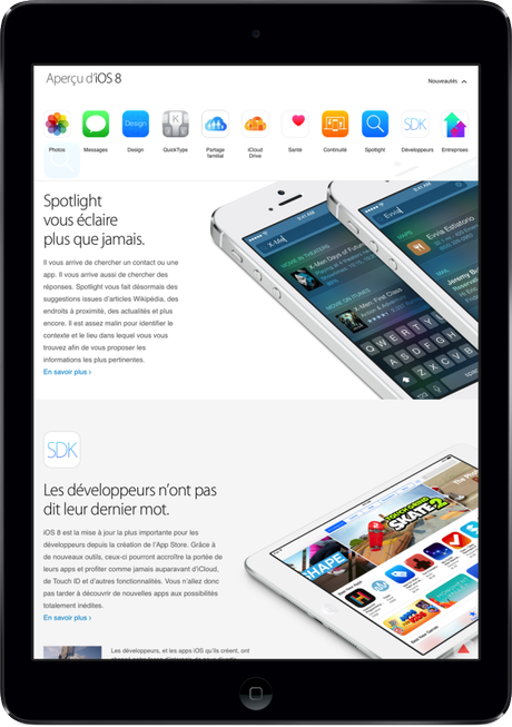 iOS 8 iPad Air Pro