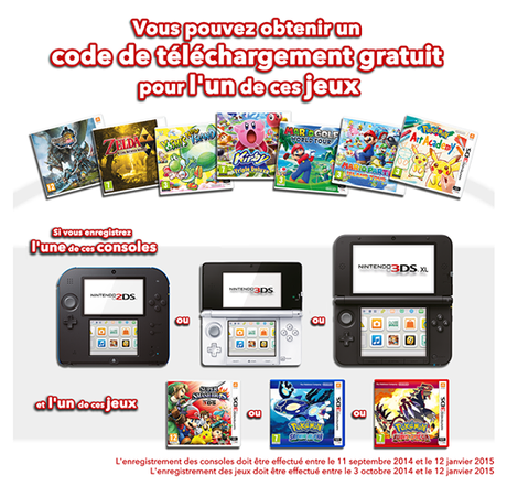 Nintendo – Offre jeu bonus Nintendo 3DS – Hiver 2014‏