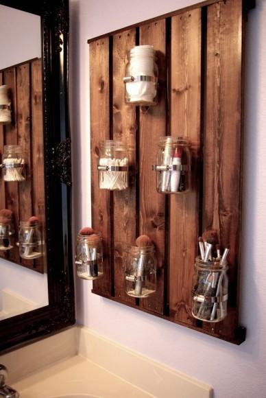Wood Palette Mason Jar Organizer Amazing Mason Jar DIY Project Ideas