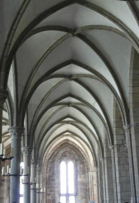 Palmiers, épis de blé et  baie du Mont-Saint-Michel