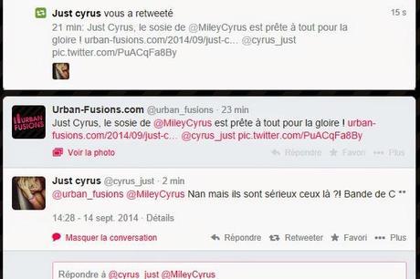 Just Cyrus, le sosie de Miley Cyrus nous clashe et nous insulte sur Twitter